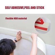 New 9.5CM Wide Flexible Wall Skirting Moulding Trim Self-adhesive Rubber Wall Sticker NBR Baseboard Strip Ceiling Decoration Line Mirror Picture Frame Edging Line High Quality