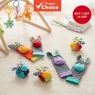 4PCS Baby Wrist Rattle and Socks Toys Set for Infants 0-12 Months, Educational Learning Toys for Boy
