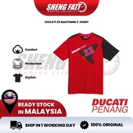 DUCATI TSHIRT DUAL BASTIANINI 23 Casual Wear Riding Shirt Baju Motor Cotton Shirt Ducati Official Merchandise