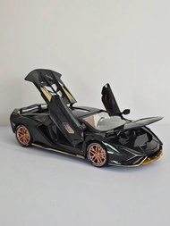 1入時尚又酷炫的黑色超級跑車模型,以鋅合金製造,模擬車身和可移動的部件,雙門可開啟。適合作為兒童的收藏玩具車,作為兒童生日禮物。