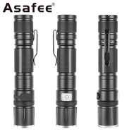 Asafee 1525 Portable Flashlight Telescopic Zoom Rechargable Mini Torch Super Bright Tactical  Lamp