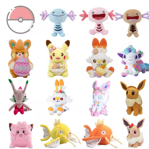 Easter Pokemon Toys Plush Pikachu Scorbunny Pawmot Ponyta Galar Sylveon Eevee Wooper Wedding Decor K