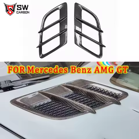 Carbon Fiber Front Hood Air Vent Cover for Mercedes Benz AMG GT GTC GTS Coupe Front Engine Hood Scoo