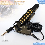 TaffSTUDIO P-011 12 Hole Guitar Pickup Mic Complete With Tone And Volume Transducer Acoustic Guitar