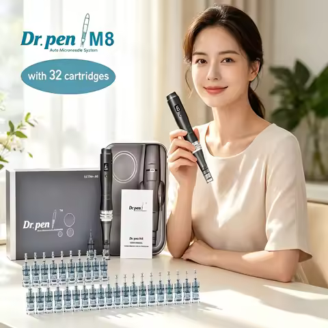 Dr. pen M8 With 32pcs Needle Pin Anti Back Flow Microneedling Pen Skincare Wireless Derma Pen Needle
