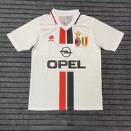 1995 AC Milan White Retro Football Jersey S-XXL Men's Football Short Sleeve Jersey Quick Dry Sports Football Jersey AAA