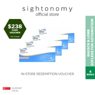 [sightonomy]  $238 Voucher For 4 Boxes of Bausch and Lomb SofLens Daily For Astigmatism Daily Disposable Contact Lenses