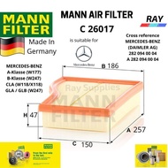 High Quality MANN AIR FILTER C26017 for MERCEDES-BENZ A-Klasse (W177) B-Klasse (W247) CLA (W118/X118