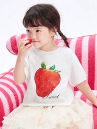 休閒字母 水果蔬菜圖案女童（小）T恤