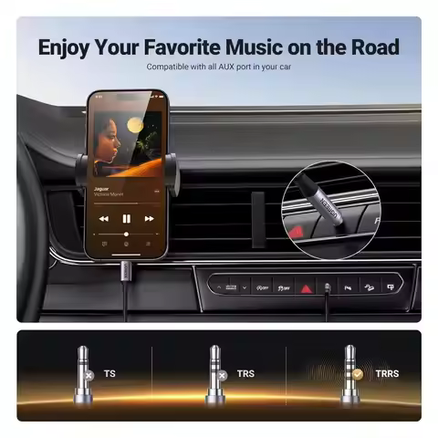 UGREEN CM450 Aux to USB Type C to 3.5mm Audio Jack Cable 1M USB C to TRRS Headphone Car Stereo Cord 