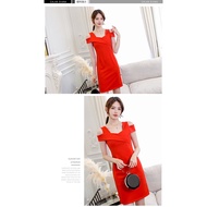 Korean Style Fashion Off-Shoulder Midi & Mid-Lenght Dreess for Women's