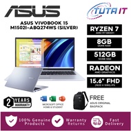 Asus Vivobook 15 M1502I-ABQ274WS 15.6'' FHD Laptop Icelight Silver ( Ryzen 7 4800H, 8GB, 512GB SSD, 