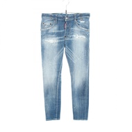 【二手】Dsquared2 修身牛仔褲，做舊印花，藍色棉質牛仔褲，男士，二手 A