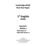 IGCSE First English (0500) Past Year Paper 2019-2025