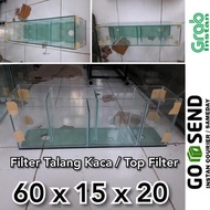 Filter Talang Kaca Aquarium / Top Filter 60X15X20 Lapakzaira
