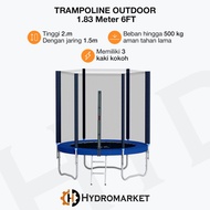 Trampoline 6feet (1.8m) Trampoline dengan Safety Net Sport Kids Adult Tinggi 200cm mainan anak dan d
