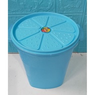 4.9L lemon round plastic jar colored round jar/ cake jar/ cracker jar/ snack jar/