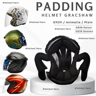 (PADDING) Gracshaw Helmet Gaizer G838 / Gennex G535 / Geomax G555 Inner Padding Sponge Cheek & Crown