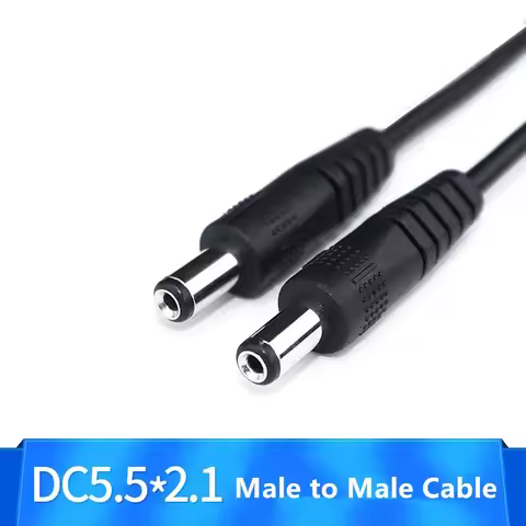 22AWG DC Power Plug 5.5 X 2.1mm Male To 5.5 X 2.1mm Male CCTV Adapter Connector Cable 0.25M 0.5M 1M 