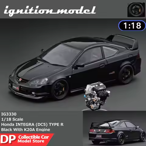 IG 1:18 Honda INTEGRA (DC5) TYPE R Black Premium Collectible Resin Based on 3D scanning vehicle Mode