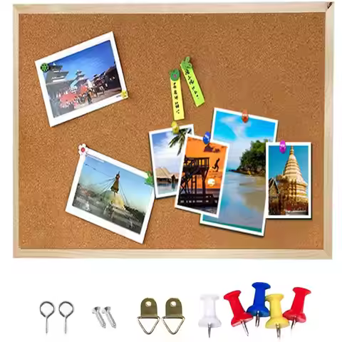 Retro frame cork board announcement message board photo display board, 12x16 inch, office bedroom sc