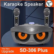 SDRD SD 306 plus Wireless Bluetooth Dual Microphone Home Karaoke Portable Speaker set karaoke murah 