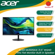 ACER SA322QUA 31.5" WQHD 75Hz Flat Monitor Built in Speaker
