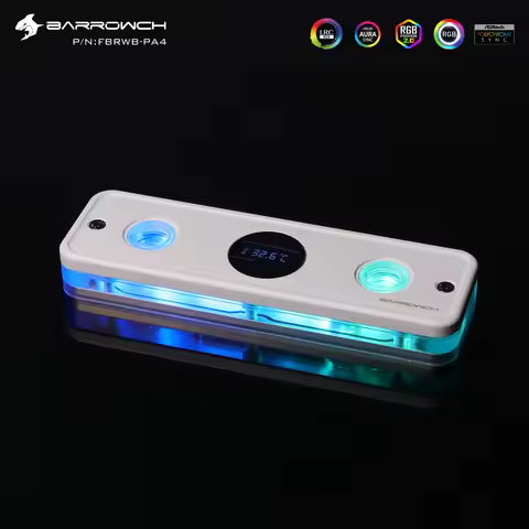 Barrowch RAM Water Block DDR5 DDR4 Memory Heat Sink Cooler TFT Digital Display Computer Cooling Armo