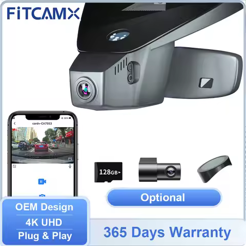 FITCAMX Dashcam for VW Passat B8 2016-2023, 4K Camera with WIFI for Transporter T6 T6.1 2015-2025 & 