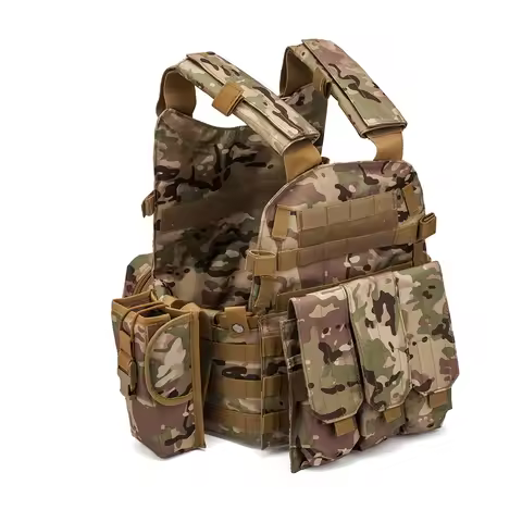 Molle CP Multicam Camouflage Tactical Vest Body Armor Plate Carrier Airsoft 6094 M4 Pouch Combat Mil