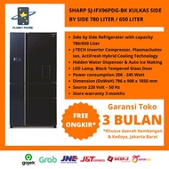 SHARP SJ-IFX96PDG-BK KULKAS SIDE BY SIDE 5 PINTU 780/650 LITER