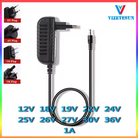 12V 18V 19V 22V 24V 25V 26V 27V 30V 36V 1A 1000MA Robot Vacuum Cleaner Power Cord Charger Power Adap