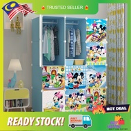 [READY STOCK] MICKEY BLUE 12 cube DIY Wardrobe Cabinet Clothes Storage / Almari Baju Kanak Kanak