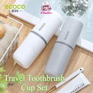 JC. ECOCO Travel Toothbrush Cup Set with Toothbrush Holder, Toothpaste Box, Portable Toothbrush Cup