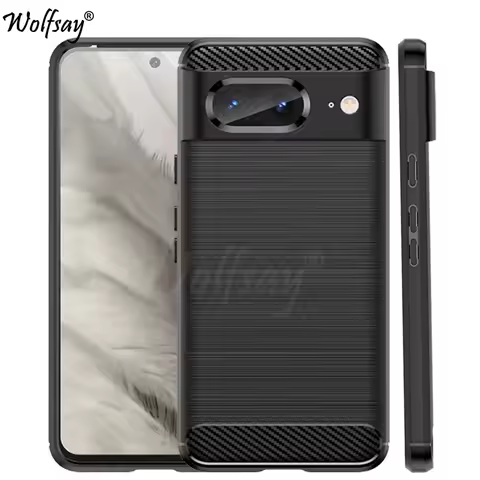 For Google Pixel 8 Case Bumper Anti-knock Silicone Carbon Fiber Cover For Google Pixel 8 7 6 Pro 7A 