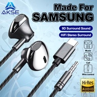 AKSE 3.5MM Type-C Wired Earphones HIFI Earpiece With MIC Extra Bass Stereo Metal Headphone In-Ear Ea