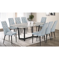 GOWIN Marble Dining Set 1 + 8 Seaters/SET MEJA MAKAN/MEJA KERUSI/DINING TABLE/DINING CHAIR