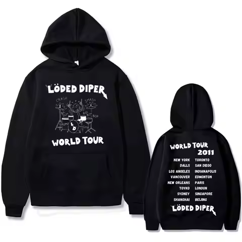 Loded Diper World Tour Hoodie Diary of A Wimpy Kid Hoodies Men Women Hip Hop Oversized Hooded Sweats