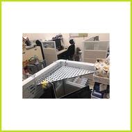 Office Cubicle Corner Interwoven Mesh Shelf