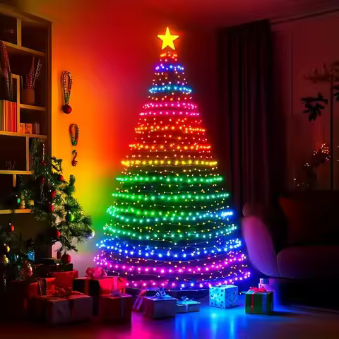 7.87FT 400LEDs Christmas Tree Lights Smart RGB LED String Lights IP68 Holiday Decoration for Indoor 