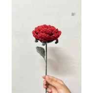 crochet rose/ flower knitted/ bunga kait (1pcs)