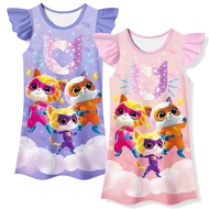2023 super kitty Fancy Party Wear Designer Beautiful Short Sleeve Gown Dress for Kids Girls Dress