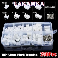 LAKAMKA 230Pcs 2.54mm Pitch Terminal, Male And Female 2p 3p 4p 5pin Pin Connector, Housing Kit 4 Val