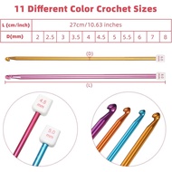 Tunisian Crochet Hooks Set 2-8 mm Aluminum Afghan Crochet Hooks, 3.5-12 mm Plastic Cable Weave Knitt