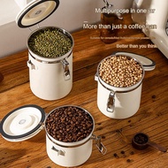 Coffee Canister Airtight Bean Container with Date Tracker Stainless Steel Kitchen Storage Box