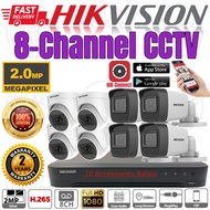 HIKVISION 8-CHANNEL 2MP CCTV DVR + Camera Package P2P Support Online Viewing 1080P Full HD 2.0MP HIK