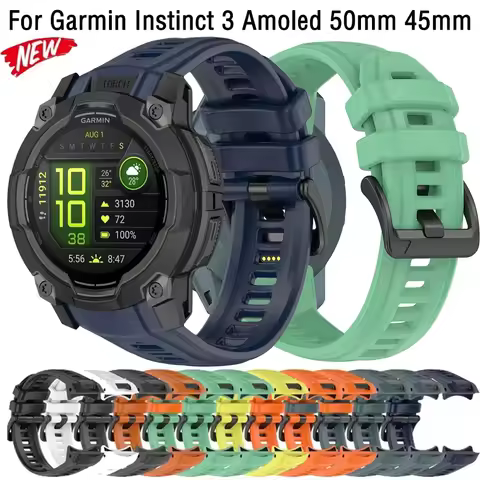 Official Sports Silicone Strap for Garmin Instinct 3 Amoled 50mm 45mm Bracelet Wristband Garmin Inst