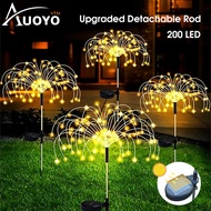 Auoyo 1PC 60/200LED Firework Lights Solar Lawn Light Led Light Strips Fireworks Shape Lamp Upgraded 