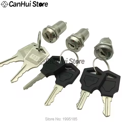 1Pcs 12mm Electronic Key Switch ON OFF Lock Switch Phone Lock Security Power Switch 12*29/23mm S1203