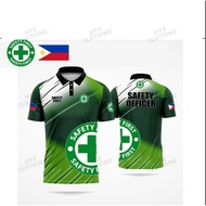 2025 Unique 3D Philippine theme color SAFETY FIRST SAFETY OFFICER polo T-shirt 2025 version, essence